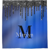 デュークブルー及びグリッター   シャワーカーテン (正面)