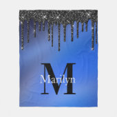 デュークブルー及びグリッター  フリースブランケット (正面)
