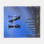 デュークブルー及びグリッター  フリースブランケット (正面(横))