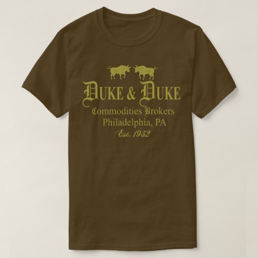 デューク・アンド・デューク・コモディティブローカー Tシャツ (デザイン正面)