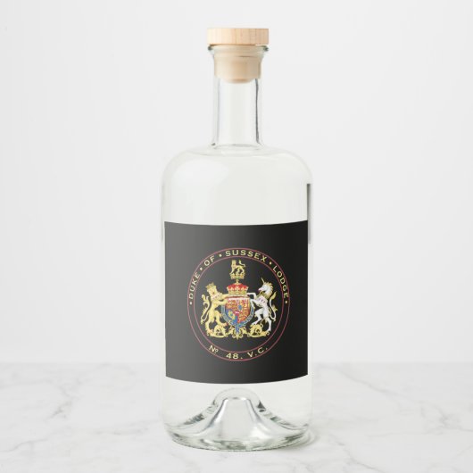 デューク・オブ・サセックスNo. 48 リキュールボトルラベル (正面)