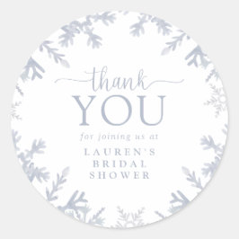 デュースティーブルー スノーフレーク ブライダルシャワー サンクス ラウンドシール