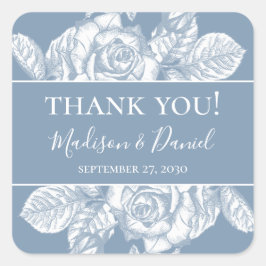 デュースティーブルー フローラル ウェディング サンクス スクエアシール