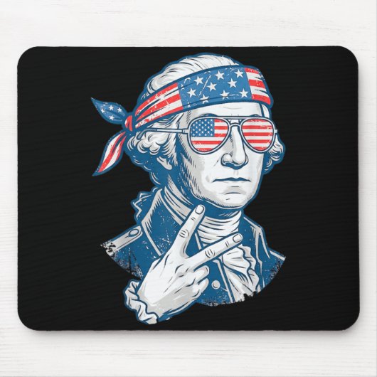 デュース建国の父 4th July ジョーク ヴィンテージ マウスパッド (正面)