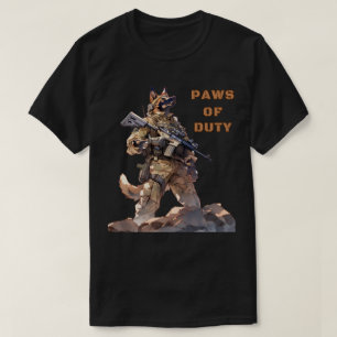 デューティの足K9軍隊作業犬 Tシャツ
