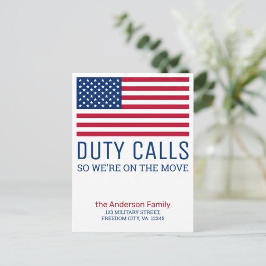 デューティコール軍隊移動PCS移動Weve移動 案内ポストカード (スタンド正面)