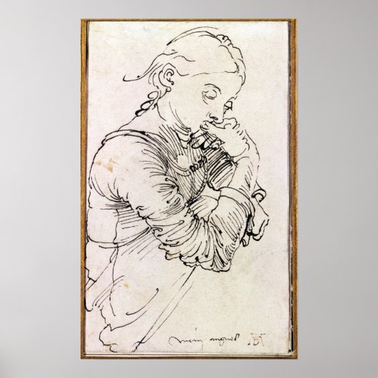 デューラーの妻の私のアグネスは、女の子として描かれた1494 ポスター (正面)