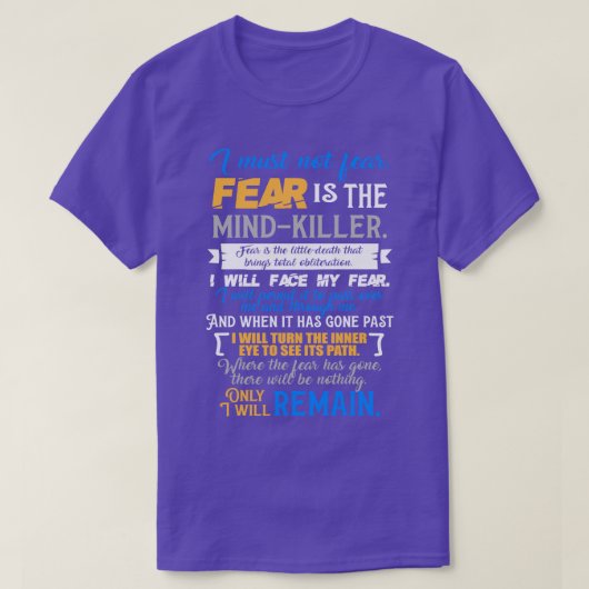 デューンの恐怖に対する祈祷 デューン Tシャツ (デザイン正面)