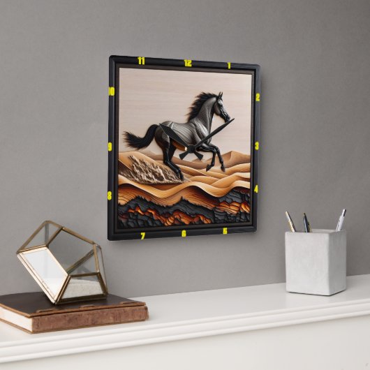 デューンスプリントパーソナライズされた：チャレッド・アラビア スクエア壁時計 (オフィス)