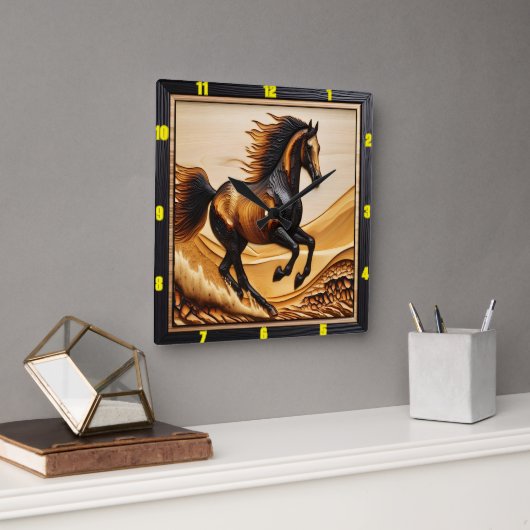 デューンスプリント：チャードウッドアラビア時計アート スクエア壁時計 (オフィス)