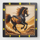 デューンスプリント：チャードウッドアラビア時計アート スクエア壁時計 (正面)