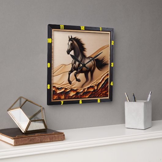 デューンスプリント：チャールド・ウッド・アラビア・スピリット スクエア壁時計 (オフィス)