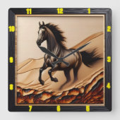 デューンスプリント：チャールド・ウッド・アラビア・スピリット スクエア壁時計 (正面)