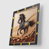 デューンスプリント：チャールド・ウッド・アラビア・スピリット スクエア壁時計 (傾斜)