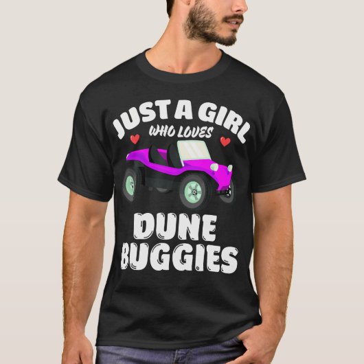 デューン・バギー愛好家の女性 デューン・バギーが大好き Tシャツ (正面)