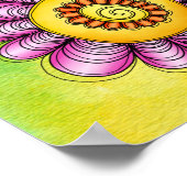 デライトウォーターカラードードルフラワーポスター ポスター (角)