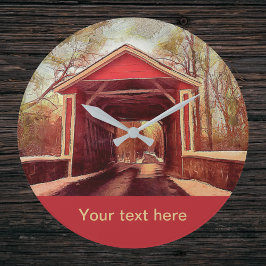 デラウェアのアッシュランドのカバーされたブリッジの大きな時計 ラージ壁時計