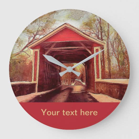 デラウェアのアッシュランドのカバーされたブリッジの大きな時計 ラージ壁時計 (正面)