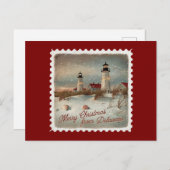 デラウェアのクリスマスの挨拶ホリデー葉書 シーズンポストカード (正面/裏面)