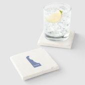 デラウェアのホームシルエット州マップ ストーンコースター (横)