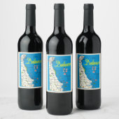デラウェアの地図 ワインラベル (ボトル)