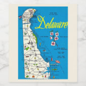 デラウェアの地図 ワインラベル (シングルラベル)