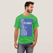 デラウェアの地図 Tシャツ (正面フル)