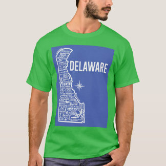 デラウェアの地図 Tシャツ
