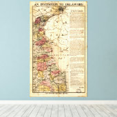 「デラウェアへの招待状」の地図(1903) キャンバスプリント (インサイチュ (ウッドフロア))