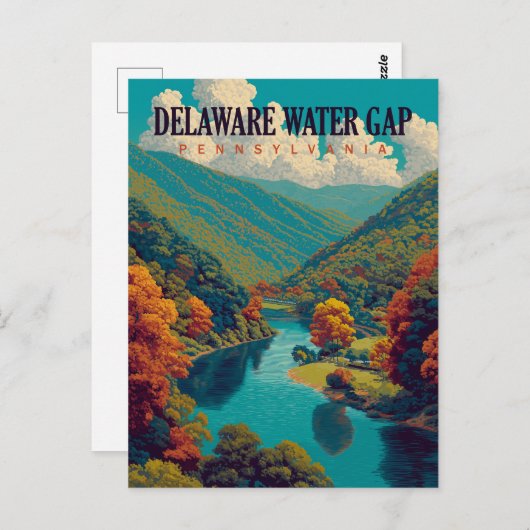デラウェアウォーターギャップヴィンテージ旅行 ポストカード (正面/裏面)