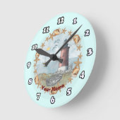 デラウェアシェルズライトハウスクロック ラウンド壁時計 (傾斜)