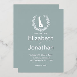 デラウェアシルエットシンプルデスティネーションウェディング 箔招待状