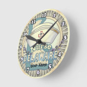 デラウェアナース ラウンド壁時計 (傾斜)