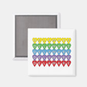 デラウェアハートカラフルパターン マグネット (正面/裏面)