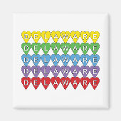 デラウェアハートカラフルパターン マグネット (正面)