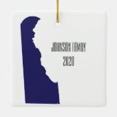 デラウェアパーソナライズされたクリスマスオーナメント セラミックオーナメント (裏面)