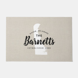 デラウェアファミリーモノグラム州Doormat ドアマット