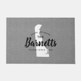 デラウェアファミリーモノグラム州Doormat ドアマット