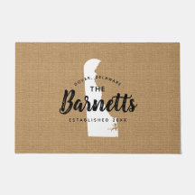 デラウェアファミリーモノグラム州Doormat