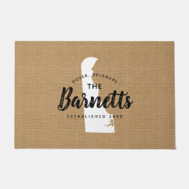 デラウェアファミリーモノグラム州Doormat ドアマット