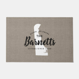 デラウェアファミリーモノグラム州Doormat ドアマット