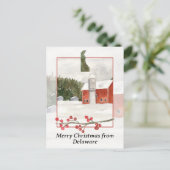 デラウェアファームレッドバーンサイロからのメリークリスマス シーズンポストカード (スタンド正面)