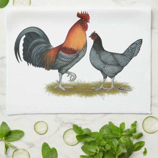 デラウェアブルーヘン キッチンタオル (折り畳み)