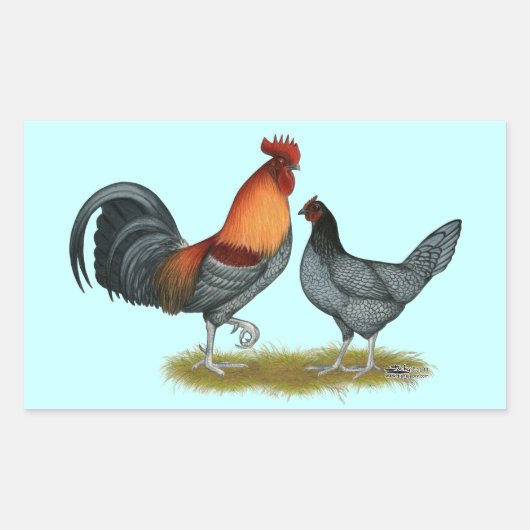 デラウェアブルーヘン 長方形シール (正面)