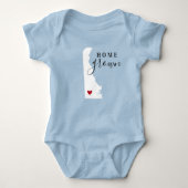デラウェアホームグロウン州ティー ベビーボディスーツ (正面)