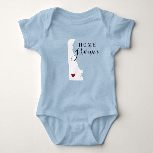 デラウェアホームグロウン州ティー ベビーボディスーツ (正面)