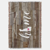 デラウェアホーム州パーソナライズされたウッドルック スローブランケット (正面縦)