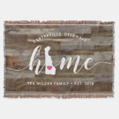 デラウェアホーム州パーソナライズされたウッドルック スローブランケット (正面)