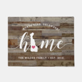 デラウェアホーム州パーソナライズされたウッドルック ドアマット (正面)