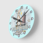 デラウェアライトハウス ラウンド壁時計 (傾斜)